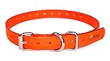 Orange Heavy Duty TPU Nylon Replacement Collar Strap for Bark and Electric Dog Fence Receivers– Waterproof and Adjustable - Compatible with Dogtra | Garmin | SportDOG | PetSafe and More