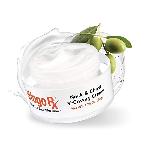 Delfogo Rx Neck and Chest V-Covery Cream, Neck Firming and Tightening with Squalane and Peptides, Hyaluronic Acid for Skin Tightening, 1.75 oz (50g) - SkinPro