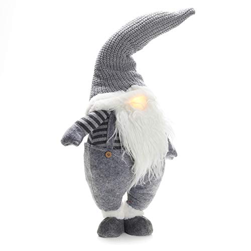 ReLIVE Standing Gnome, Light up Nose, Gray, 27" Tall