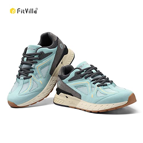 FitVille Women's Extra Wide Walking Shoes Wide Width Sneakers for Flat