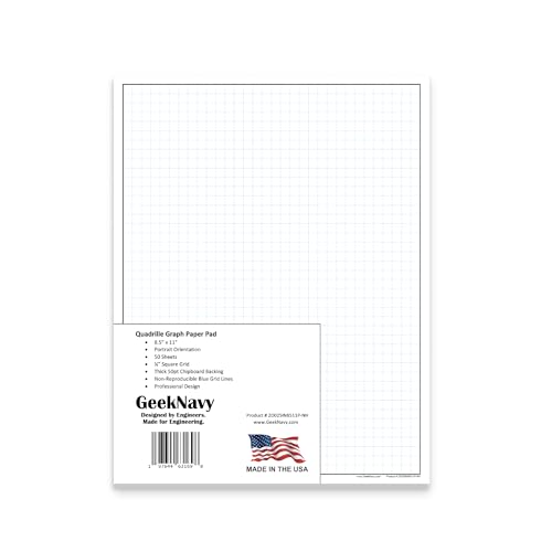 Papel gráfico GeekNavy de 8.5 x 11 pulgadas para evitar hojas arrugadas al dibujar