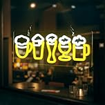 FITNATE Neon Bar Sign, Beer LED Neon Light for Wall Decor, Dimmable USB-Powered Art Deco Light, Durable & Energy-Efficient, Home Bar & Party Decor