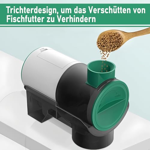 Futterautomat Aquarium, Aquarium Futterautomat mit Timer-Funktion und 250 ml Fassungsvermögen,Fischfutterautomat Geeignet für die Fütterung von Goldfischen und Schildkröten im Urlaub.