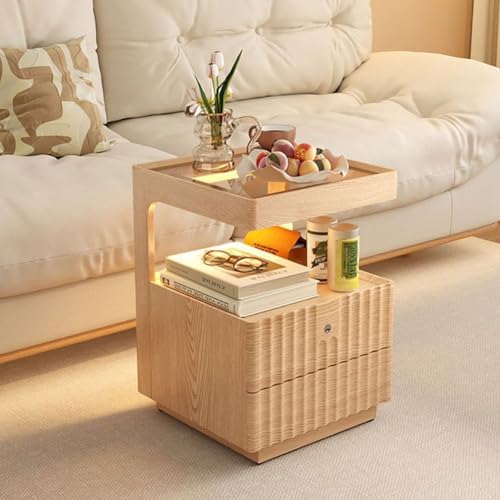 BK&MF Mesilla de Noche de Madera Moderna,Mesilla de Noche con Cerradura Armario Simple Recargable Estructura de Madera Robusta para la Entrada del Estudio,C,35x40x55cm(14x16x22inch)