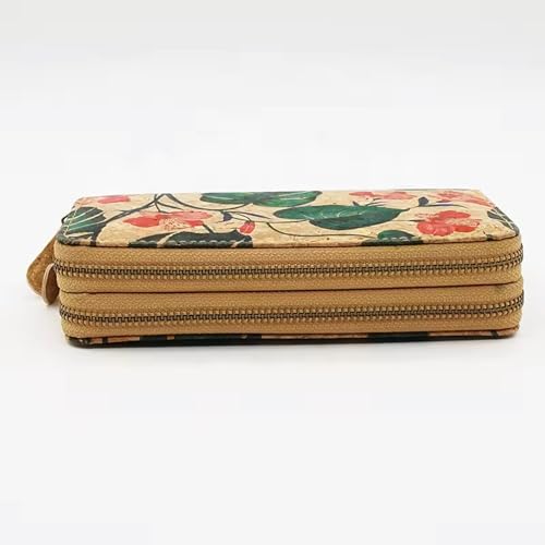 Handmade Cork double zipper wallet, 100% Cork Lightweight durable, natural vegan organic sustainable Eco friendly gift4