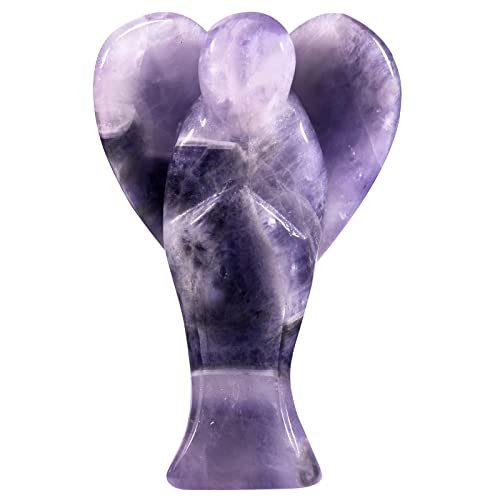 KYEYGWO 7.5 cm Amethyst Gemstone Angel Figurine