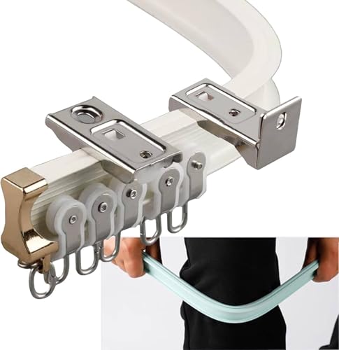 Rail de rideau de plafond flexible pour rideaux lourds, support mural de douche et lit