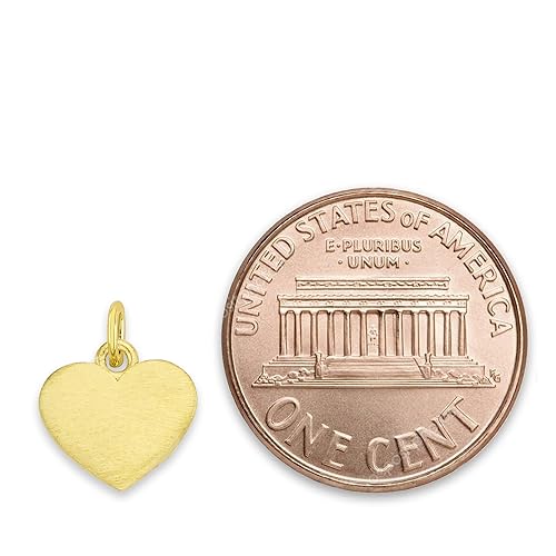 Solid Gold Heart Microcharm in 10k or 14k, Dainty Cute Love Charm Symbol with Clasp3