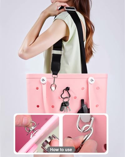 Image of LETGO Shoulder Strap for Bogg Bag Accessories Adjustable Replacement Crossbody Strap 4 Pcs Keychain Hooks Keyholder Bogg Bag