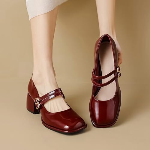 Stunner Women's Chunky Low Block Heel Dress Shoes Mary Janes Heels for Women Comfortable Closed Toe Work Pumps4