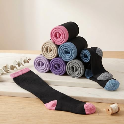Image of Tipi Toe Women's Knee High Socks 6 Pack - Colorful Funky Patterned Long Socks, Soft & Comfortable Everyday Wear
