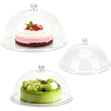 3 Acrylic Cake Domes Clear Round ,8 10 12Acrylic Cake Stand for Keeping Fresh Ideal for Cake Enthusiasts, Restaurants & Dining Tables, Perfect for Dessert, Platters & Trays Display