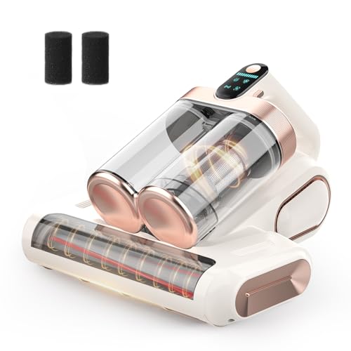 XIAOLANG Cordless Mattress Vacuum Cleaner with 253.7nm UV-C Light 16Kpa Handheld Vacuum Bed Vacuum Cleaner HEPA Filter & Ultrasonic Portable Vacuums for Bed Couch Sofa Crib Gifts for Her Women mom