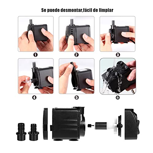 Pompe aquarium 600L/H silencieuse et économe pour fontaine - 4
