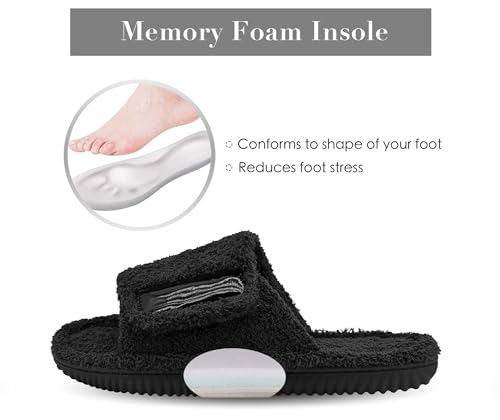 Panda Bros Adjustable House Slippers for Men Soft Open Toe Breathable Indoor Outdoor Slip on Slides Slippers with Memory Foam for Home Bedroom2