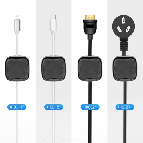 6 Pack Organizador Magnético de Cables, Clips para Gestión de Cables Bajo Escritorio, Organiza Cables USB de Teléfono para Hogar, Oficina, Auto, Escritorio, Mesa de Noche miniatura 4