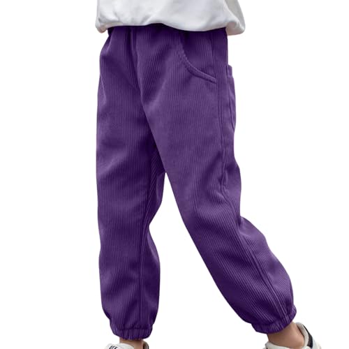 Boys Sweatpants Casual Elastic Waist Pull On Corduroy Pants with Pockets Stretch Fashion Lounge Fall Trousers 2-15Y