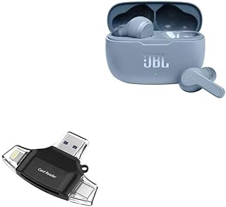 BoxWave Smart Gadget Compatible with JBL Vibe 200 TWS - AllReader SD Card Reader, microSD Card Reader SD Compact USB - Jet Black