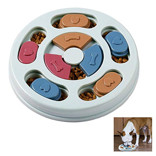 TSKDKIT Juguete interactivo para perros, juguete para perros, juguete para perros, con forma de puzle, con forma de puzzle, antideslizante, con alimentación lenta, para cachorros y mascotas