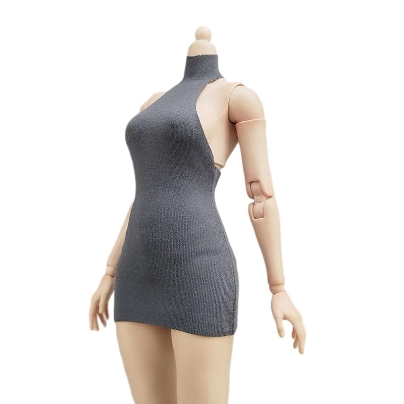 Robe longue sans manches 1/6 grise pour shooting photo de figurine PH TBL