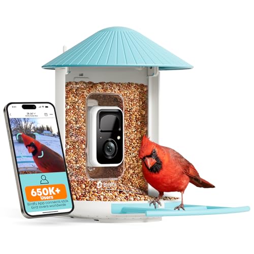 NETVUE by Birdfy Smart Bird Feeder with Camera, Bird Watching Camera, Auto Capture Video & Motion Detection, 1080P Live Steam, Cardinal Feeder Outdoor Wireless, Ideal Present for Backyard Birder, Blue