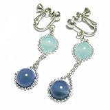 【 ツインズ 】 ブルーカルセドニー と シーブルーカルセドニー の イヤリング