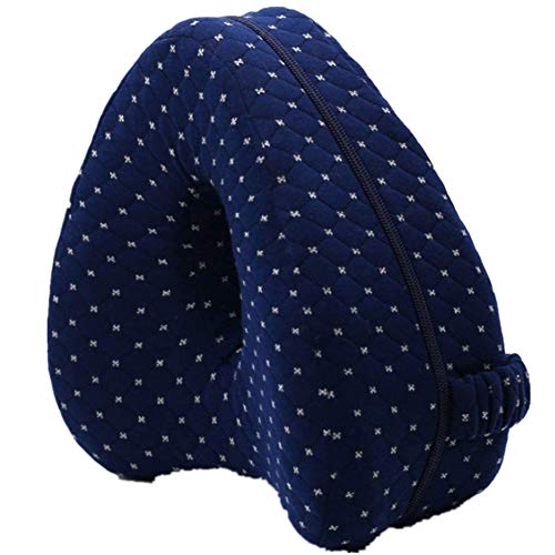 Seitenschläferkissen Beine Kissen mit Loch Beinkissen Venenkissen Beinhochlagerung für Seitenschläfer Orthopädisch Hüfte Bein Knie Rücken Kniekissen Schwangerschaft zum Schlafen (25 x 23 x 13cm, Navy) Cover