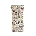 Squeeze Top Sunglasses Pouch Eyeglass Cases PU Leather Soft Anti-Scratch Eyeglass Holder (Abstract Coffee Theme Pattern)