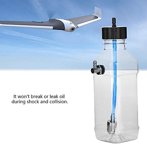 SUNWOW RC Engine Gas Fuel Tank, Remote Control Model Accessory Parts Transparent Plastic Fuel Tank for RC Airplane(260ml(15-20CCFor Aircraft))