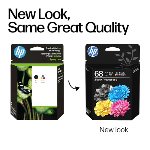 Image of HP 68 Black /Tri-Color Ink Cartridges (2-Pack) | Works with Envy 6100e, 6500e Series | 6L6S2TN | Packaging May Vary