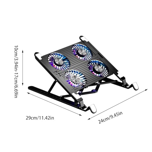 Laptop Cooler,Notebook Fan Stable Stand | Folding, Height Adjustable, Powerful, Silent Laptop Cooling Stand Avoid Overheating - Image 5