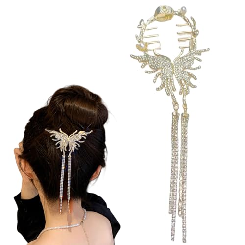 Traziewell Hair Bun Maker - Fermagli per capelli per bambini, in metallo antiscivolo, con strass, per donne e ragazze