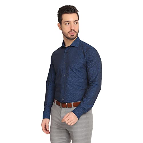 Image of blackberrys Jacquard Cotton Slim Fit Mens Work Wear Shirt