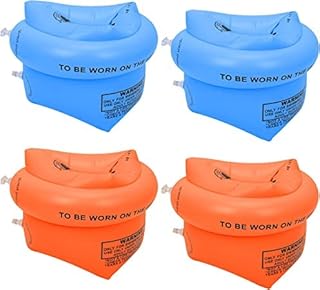4 Pack Swimming Arm Float Rings Inflatable Arm Floaties, Thickened PVC Swimming Armbands, Swimming Rings Tubes Swim Floater Sleeves for Kids and Adults