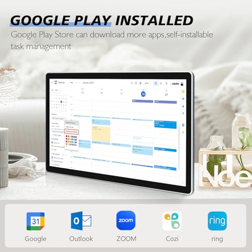 Image of Large Touchscreen Monitor Digital Electronic Calendar, Downloadable APP,10-Point Touch,16:9 Display, Android 13 with 8GB RAM & 128GB ROM,Perfect for Office, Business, and Home (21.5 inch)
