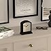JONES CLOCKS® Tavern Mantel Clock | Small Modern Arch top Design | Black | Contemporary Classic Style for Desk, Table, Shelf or Bedside