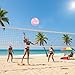 NiuXTool Official Size 5 Soft Touch Volleyball – Premium PVC Outdoor & Indoor Ball with Air Pump, Durable, Non-Slip, Lightweight, for Teens & Adults (White + Pink)
