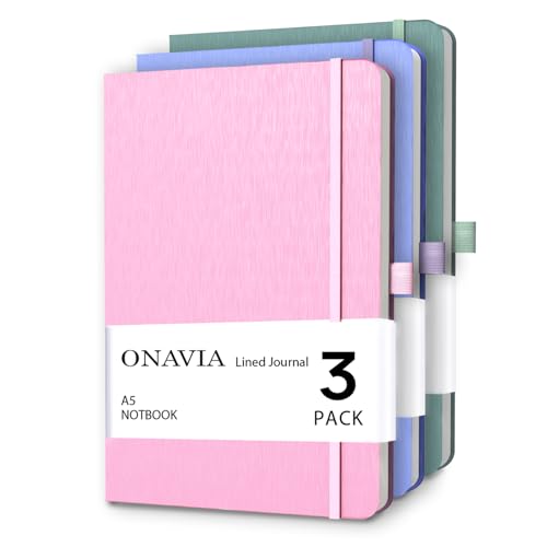 ONAVIA A5 Lined Journal Notebook, 7mm College Ruled Notepad, Journaling for Writing, Work, School,...