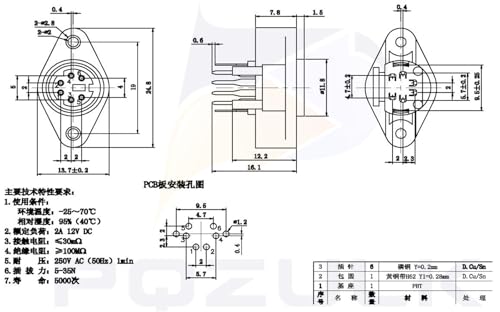 Conector DIN de 6 pines enchufe MDC/S para solucionar cortes de audio 4