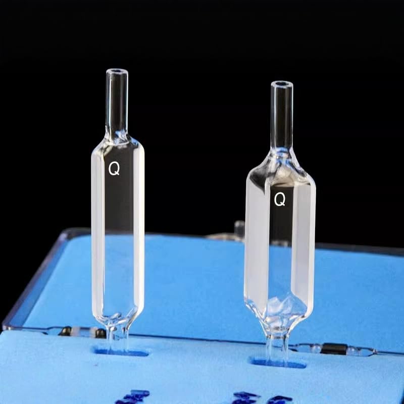 Quarz-Durchflussküvette – 10 mm optische Pfadlänge, 3,5 ml Fassungsvermögen, Dual-/Quad-Pfad, >80% Transmission, 1 Stück(Dual-Path 7mm TL 60mm)