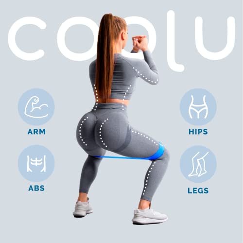 Coolu Mini Resistance Loop Bands – Set Of 5 Stretching Training Bands For Home Workout, Fitness, Gym, Physical Therapy, Exercise, Yoga, Pilates For Women And Men – With Special Carry Bag #TOP2