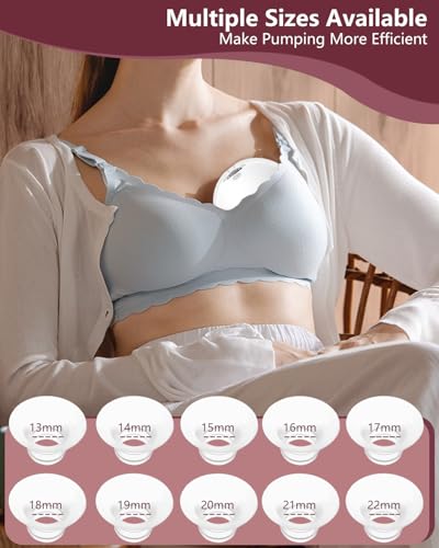 Image of Flange Insert 13 /15 /17 /19 /21mm for Momcozy M9 M6 M5 V1 Pro V2 Pro S12 Pro S9 Pro, Compatible with Medela /Elvie /Spectra /Willow Go /eufy /Lansinoh Breast Pump, 10PCS