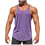 Men's Bodybuilding Stringer Tank Tops Quick Dry Athletic Workout T Shirts Sleeveless Muscle Fitness Tees Purple