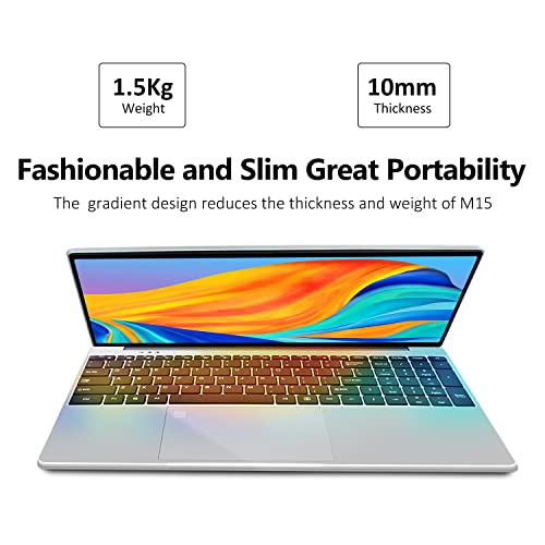 Vgke [Windows 11 Home] M15 Laptop Amd Ryzen 7 3700U Rx Vega 10 Graphics 16Gb Ddr4 256Gb Ssd Backlit Keyboard, Wifi, Bt4.2 (Silver) #TOP3