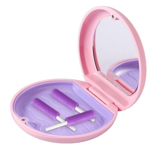 Estuche portátil para prótesis con espejo – Caja de almacenamiento para dientes artificiales para hombres | Robusto estuche para prótesis para protector bucal, perfecto para viajes, camping, viajes y