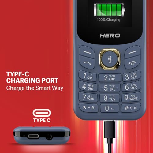 Image of Lava Hero Shakti 2026 Dual Sim Keypad Mobile Phone (with Vibration Alert) | 1.8 inch Display | Super Saving Battery Mode | Stylish Design | Number Talker | (Grey)| Type-C