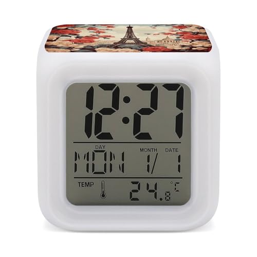 Reloj despertador digital para mesita de noche y luz nocturna de oficina 2