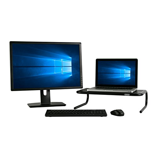 Allsop Large Metal Art Monitor Stand, 18-Inch wide platform holds 50 lbs with keyboard storage space - Black (30336) - Image 5