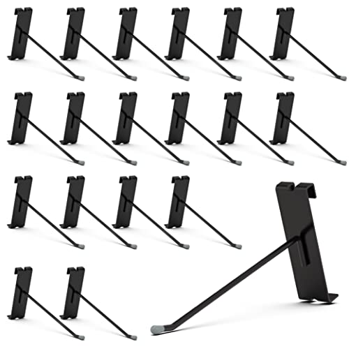 HUHOLE 50 Pack Gridwall Hooks 6 Inch – Black Metal