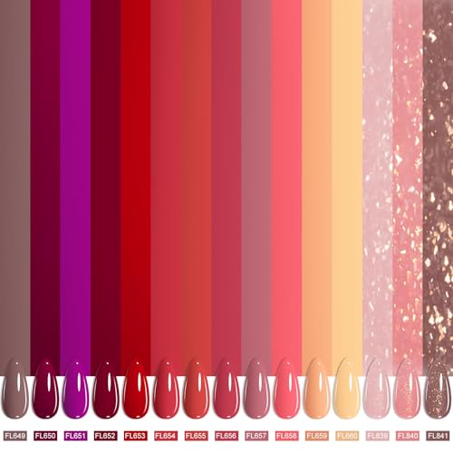 Set de esmaltes en gel rojo 15 colores miniatura 7